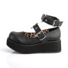 Demonia SPRITE-02 Black Vegan Maryjane Platform Shoes