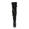 Pleaser COURTLY-3011 Black Sequins Thigh High Boots