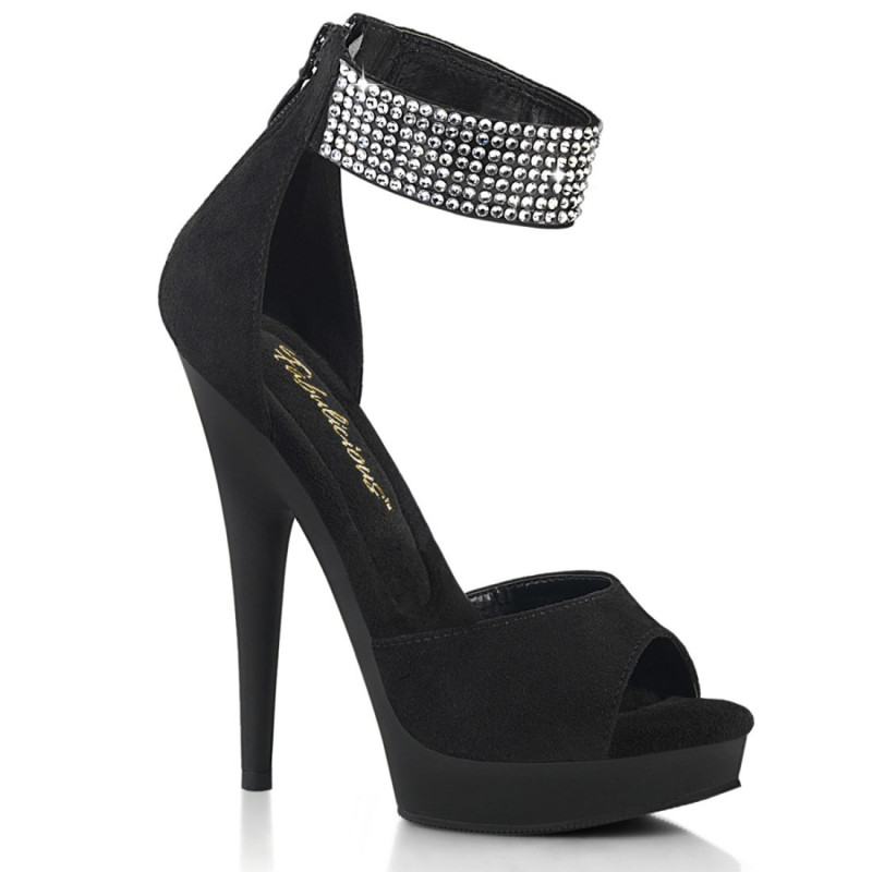 Fabulicious SULTRY-625 Black Vegan Suede Sale Women