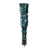 Pleaser COURTLY-3011 Green Sequins Thigh High Boots
