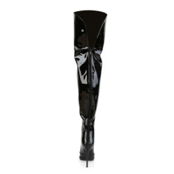 Pleaser COURTLY-3012 Black Stiletto Thigh High Boots