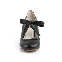 Pin Up Couture WIGGLE-32 Black Cuben Heel Retro Pumps