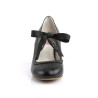 Pin Up Couture WIGGLE-32 Black Cuben Heel Retro Pumps