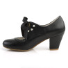 Pin Up Couture WIGGLE-32 Black Cuben Heel Retro Pumps