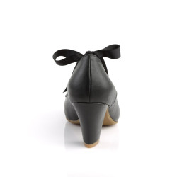Pin Up Couture WIGGLE-32 Black Cuben Heel Retro Pumps