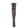 Pleaser COURTLY-3015 Black Glitter Stiletto Thigh Boots