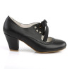 Pin Up Couture WIGGLE-32 Black Cuben Heel Retro Pumps