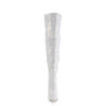 Pleaser COURTLY-3015 White Glitter Stiletto Thigh Boots