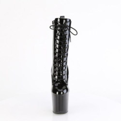 Pleaser CRAZE-1040 Black Patent High Heeled Ankle Boots