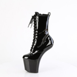 Pleaser CRAZE-1040 Black Patent High Heeled Ankle Boots