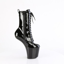 Pleaser CRAZE-1040 Black Patent High Heeled Ankle Boots