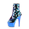 Pleaser ADORE-1031SSQ Green Sequins Blue Metallic Chrom