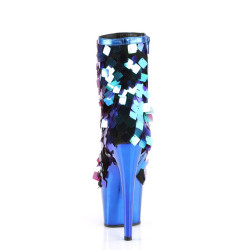 Pleaser ADORE-1031SSQ Green Sequins Blue Metallic Chrom