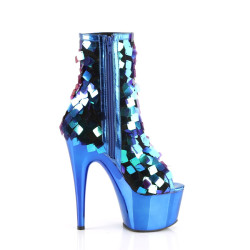 Pleaser ADORE-1031SSQ Green Sequins Blue Metallic Chrom