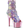 Pleaser ADORE-1031SSQ Patent Sequin Rose Metallic Chrom