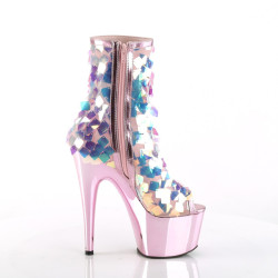 Pleaser ADORE-1031SSQ Patent Sequin Rose Metallic Chrom
