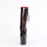 Pleaser CRAZE-1040FH Black-Red Patent Ankle Boots
