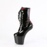 Pleaser CRAZE-1040FH Black-Red Patent Ankle Boots