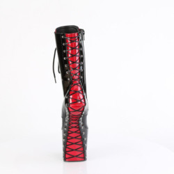 Pleaser CRAZE-1040FH Black-Red Patent Ankle Boots