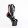 Pleaser CRAZE-1040FH Black-Red Patent Ankle Boots