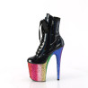 Pleaser FLAMINGO-1020HG Black Hologram Patent Rainbow