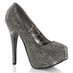 Bordello TEEZE-06R Gray Satin Pewter Strass Sale Women