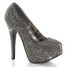 Bordello TEEZE-06R Gray Satin Pewter Strass Sale Women