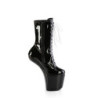 Pleaser CRAZE-1040TT Black White Patent Ankle Boots