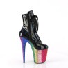 Pleaser FLAMINGO-1020HG Black Hologram Patent Rainbow