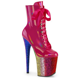 Pleaser FLAMINGO-1020HG Pink Hologram Patent Rainbow