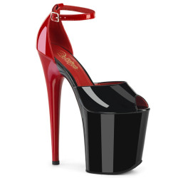 Pleaser FLAMINGO-868 Black-Red Patent Sale Women