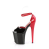Pleaser FLAMINGO-868 Black-Red Patent Sale Women
