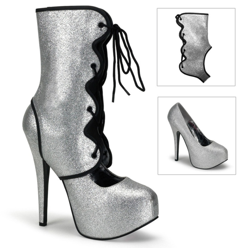 Bordello TEEZE-31G Silver Glitter Sale Women