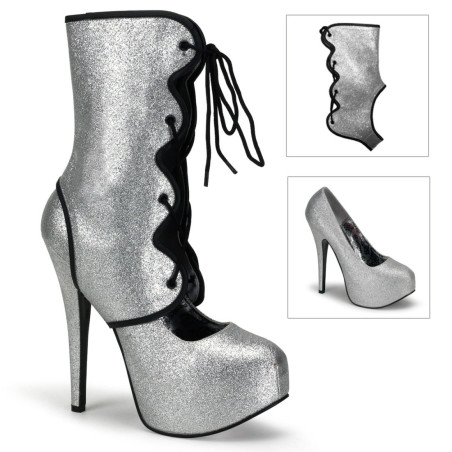 Bordello TEEZE-31G Silver Glitter Sale Women