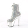 Pleaser ADORE-1020CHRS Silver Strass Chrome Ankle Boots