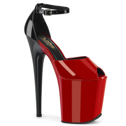 Pleaser FLAMINGO-868 Red Black Patent Sale Women