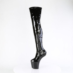 Pleaser CRAZE-3000 Black Patent Heelless Overknee Boots