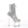 Pleaser ADORE-1020CHRS Silver Strass Chrome Ankle Boots
