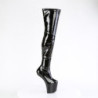 Pleaser CRAZE-3000 Black Patent Heelless Overknee Boots