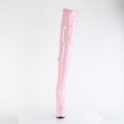 Pleaser CRAZE-3000 Rose Patent Heelless Overknee Boots