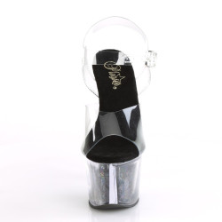 Pleaser SKY-308GF Transparent Black Glitter Sale Women