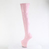 Pleaser CRAZE-3000 Rose Patent Heelless Overknee Boots