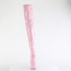 Pleaser CRAZE-3000 Rose Patent Heelless Overknee Boots