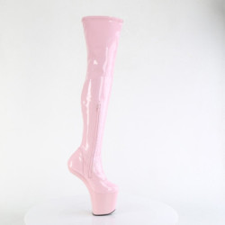 Pleaser CRAZE-3000 Rose Patent Heelless Overknee Boots