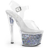Pleaser SKY-308GF Transparent Silver Glitter Sale Women