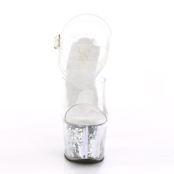Pleaser SKY-308GF Transparent Silver Glitter Sale Women
