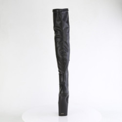 Pleaser CRAZE-3000 Black Vegan Heelless Overknee Boots