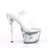 Pleaser SKY-308GF Transparent Silver Glitter Sale Women