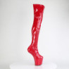 Pleaser CRAZE-3000 Red Patent Heelless Overknee Boots
