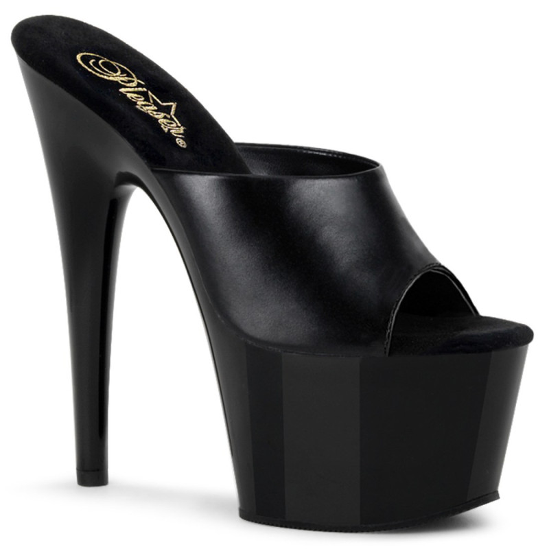 Pleaser ADORE-701 Black Leather High Heeled Mules Pleaser ADORE-701 Black Leather High Heeled Mules